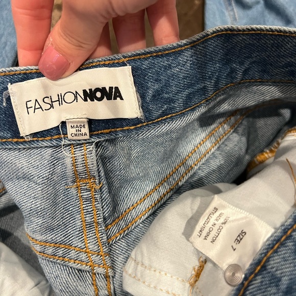 Fashion Nova CrissCross Button Jeans - Picture 3 of 3